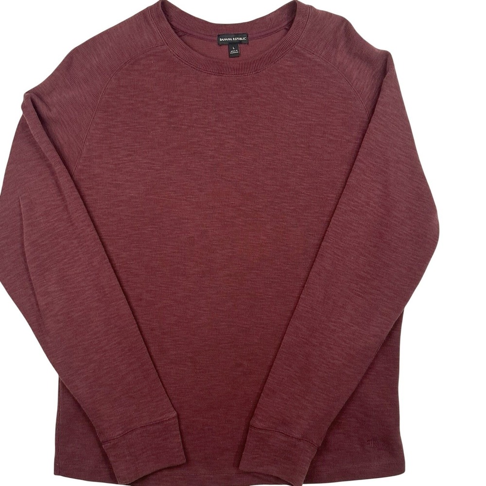 Vtg. Banana Republic Mens Long‎ Sleeve Sweater 90's Maroon Size L Preppy